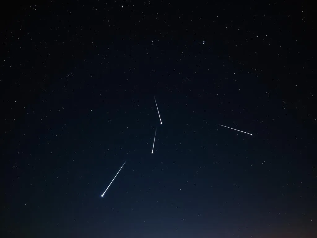 illustration de la pluie de météorites des Delta Aquarides dans le ciel nocturne
